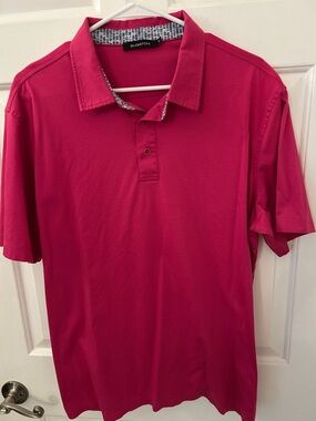 Bugatchi Men’s Hot Pink Polo Shirt